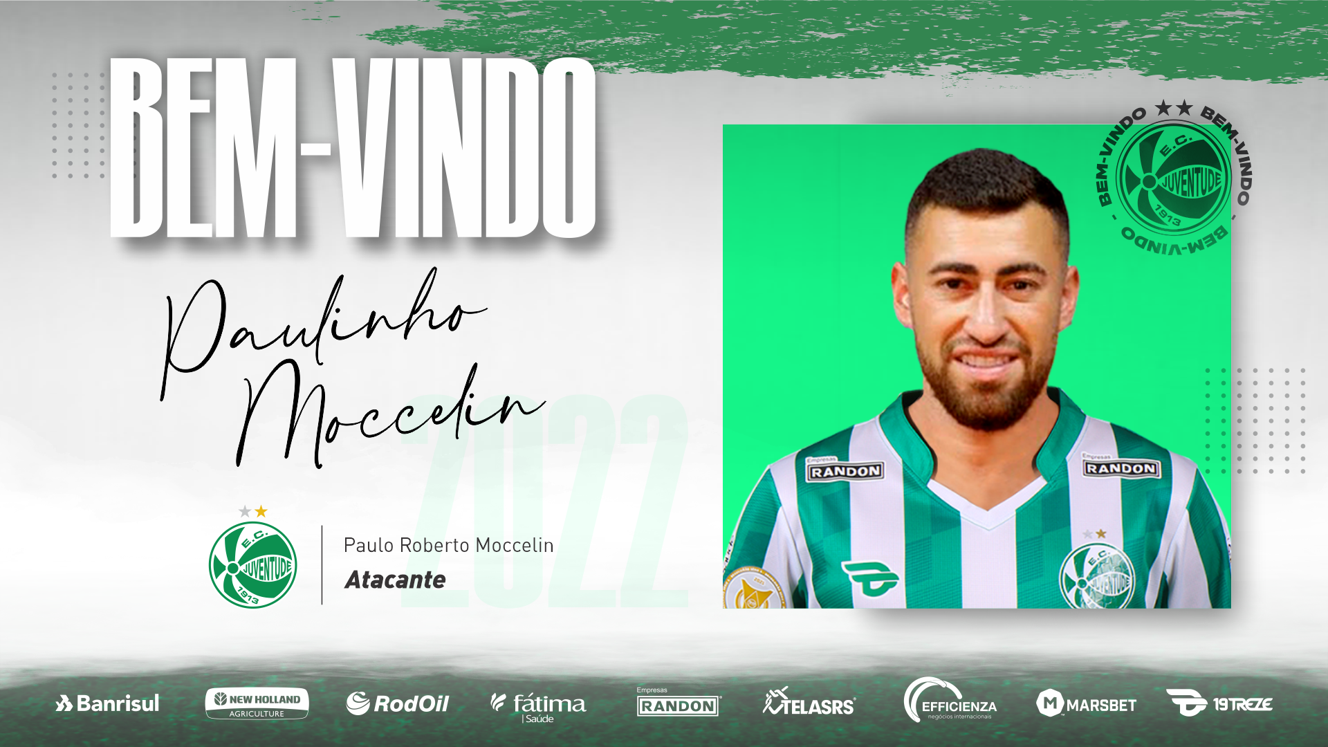 Atacante Paulinho Moccelin é o novo reforço do Juventude
