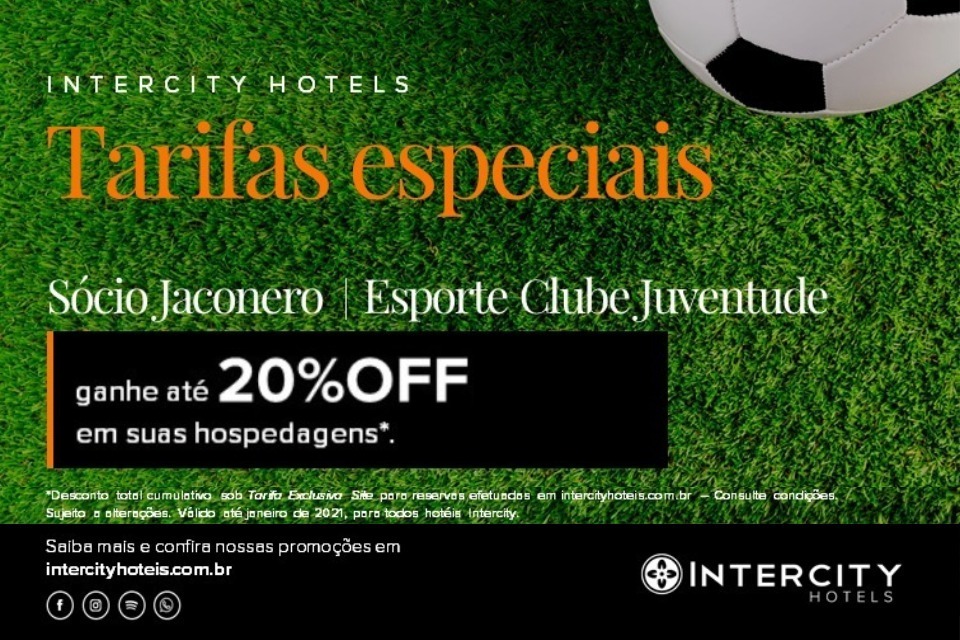 Agora o sócio Jaconero terá desconto na rede de hotéis Intercity