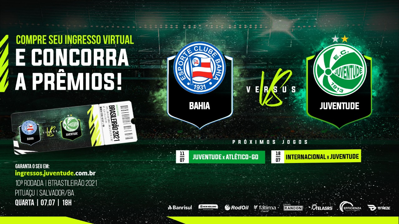 Juventude inicia venda dos ingressos virtuais para o jogo contra o Bahia