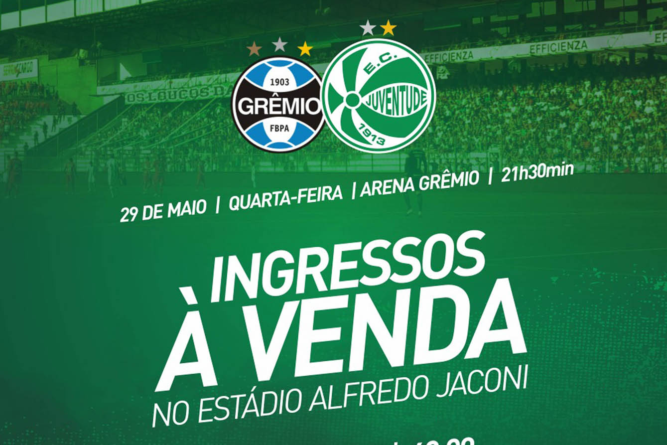 Ingressos para Grêmio x Juventude estão à venda no Jaconi
