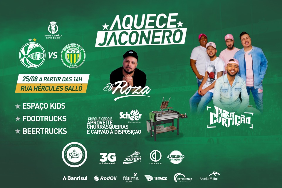 Participe do aquece Jaconero para o jogo Juventude x Ypiranga